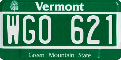 VT license plate WGO621