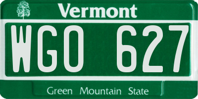 VT license plate WGO627