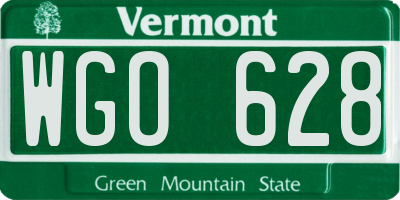 VT license plate WGO628