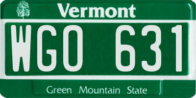 VT license plate WGO631