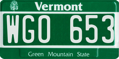 VT license plate WGO653