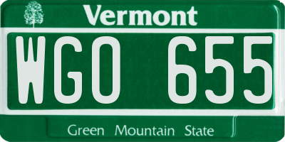 VT license plate WGO655