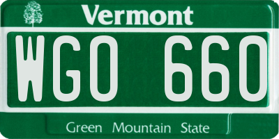 VT license plate WGO660