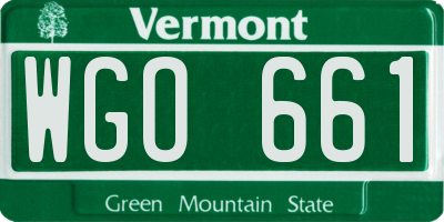 VT license plate WGO661