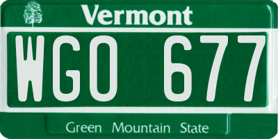 VT license plate WGO677