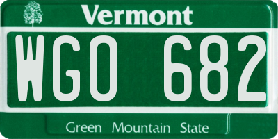VT license plate WGO682