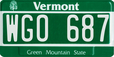VT license plate WGO687