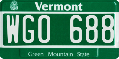 VT license plate WGO688