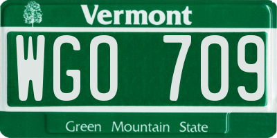 VT license plate WGO709