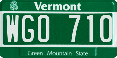 VT license plate WGO710