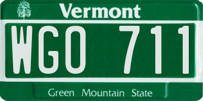 VT license plate WGO711
