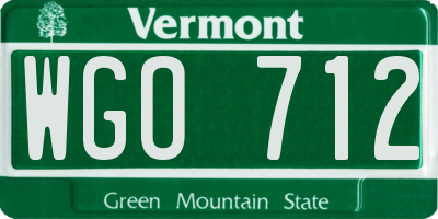VT license plate WGO712