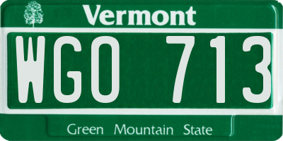 VT license plate WGO713