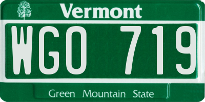 VT license plate WGO719