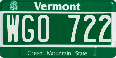 VT license plate WGO722