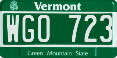 VT license plate WGO723
