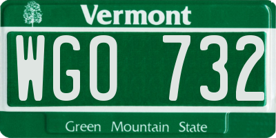 VT license plate WGO732