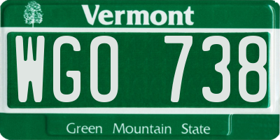 VT license plate WGO738