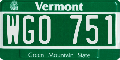VT license plate WGO751