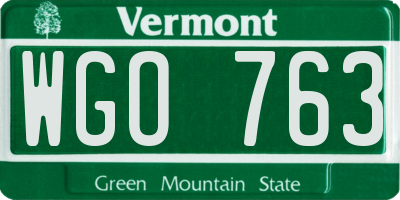 VT license plate WGO763