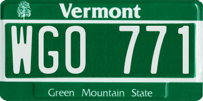 VT license plate WGO771