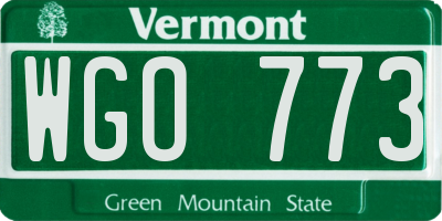 VT license plate WGO773