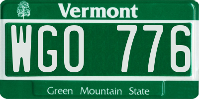 VT license plate WGO776