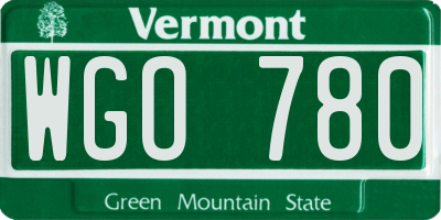 VT license plate WGO780