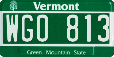 VT license plate WGO813