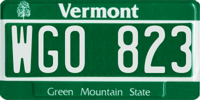 VT license plate WGO823
