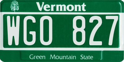 VT license plate WGO827