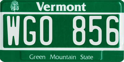 VT license plate WGO856
