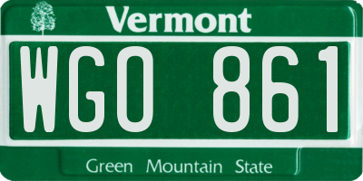 VT license plate WGO861