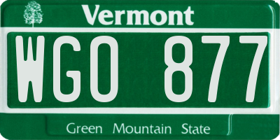 VT license plate WGO877