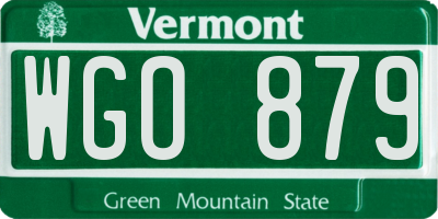 VT license plate WGO879