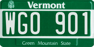 VT license plate WGO901