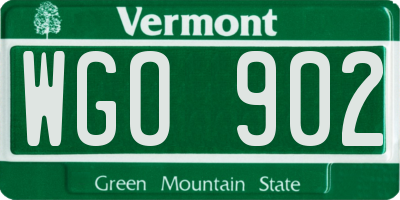 VT license plate WGO902