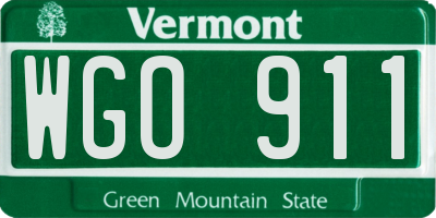 VT license plate WGO911