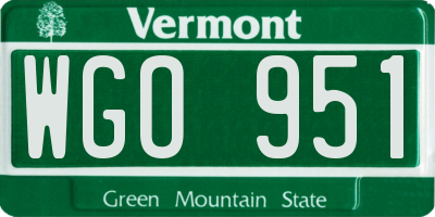 VT license plate WGO951