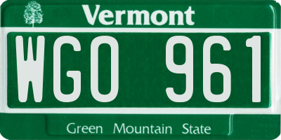 VT license plate WGO961