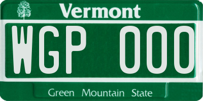 VT license plate WGP000