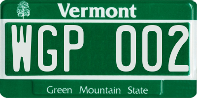 VT license plate WGP002