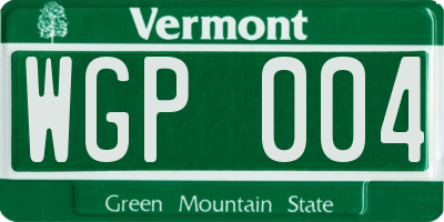 VT license plate WGP004