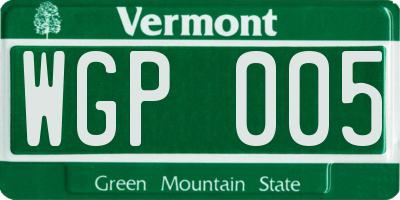 VT license plate WGP005