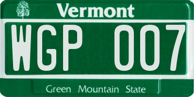 VT license plate WGP007