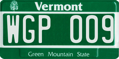 VT license plate WGP009