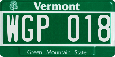 VT license plate WGP018