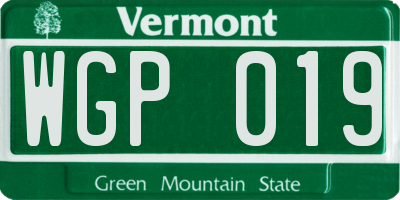 VT license plate WGP019