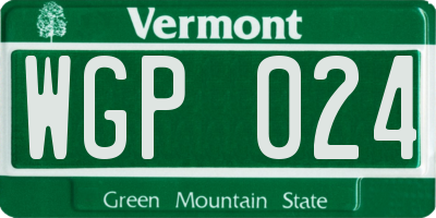 VT license plate WGP024