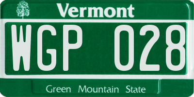 VT license plate WGP028